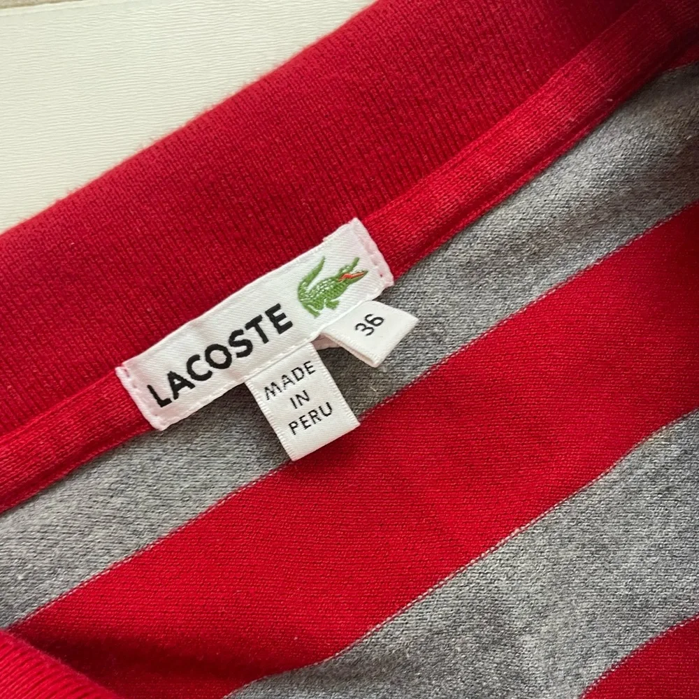 LACOSTE NWOT Striped Rugby Style Long Sleeve Polo Shirt - Picture 2 of 2